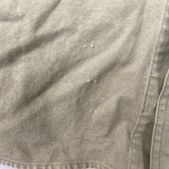 Woolrich Men's Shirt Large Long-Sleeve Button-Up Khaki With Dual Flap Pockets - Picture 4 of 12